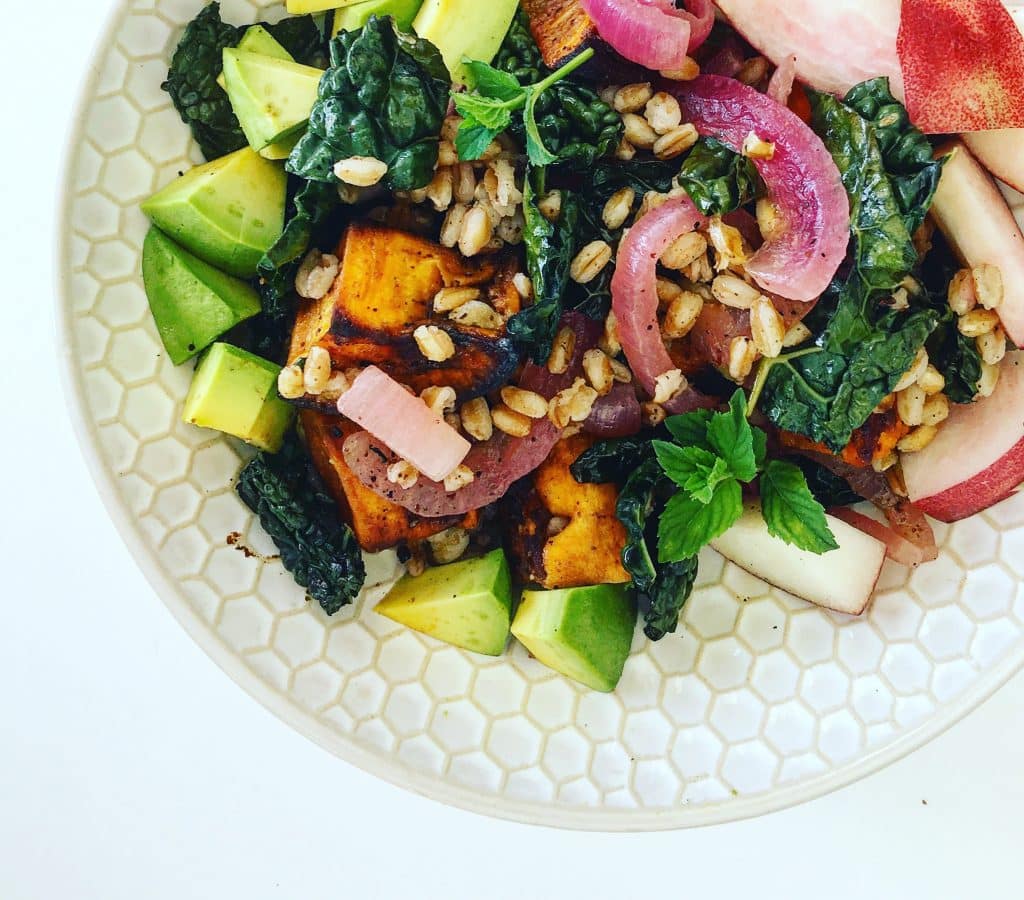 Sweet Potato and Farro Bowl plantforward living