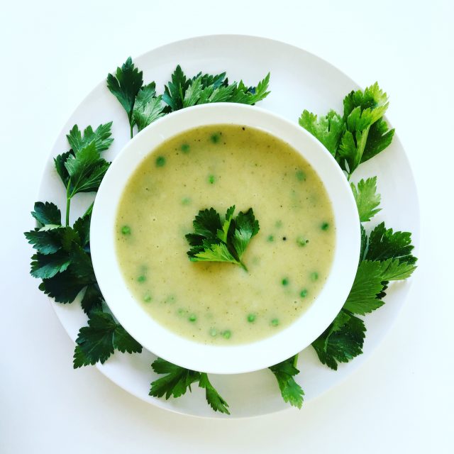 Vichyssoise with Green Peas and Lovage plantforward living